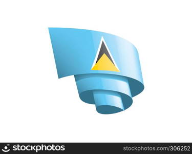 Saint Lucia national flag, vector illustration on a white background. Saint Lucia flag, vector illustration on a white background