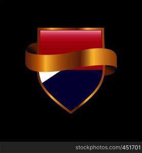 Saint-Martin flag Golden badge design vector