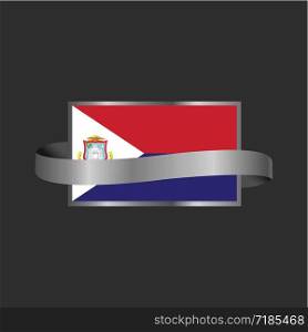 Saint-Martin flag Ribbon banner design