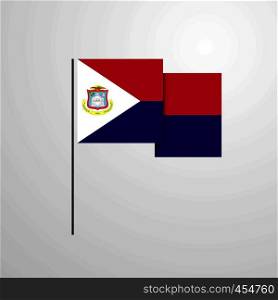 Saint-Martin waving Flag design vector