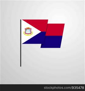 Saint-Martin waving Flag design vector