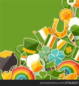 Saint Patrick&#39;s Day greeting card with stickers.