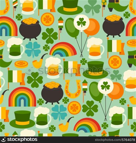 Saint Patrick&#39;s Day seamless pattern.