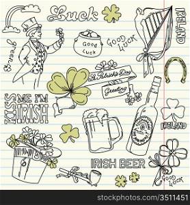 Saint Patrick&acute;s Day doodles - vintage style