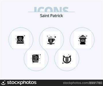 Saint Patrick Glyph Icon Pack 5 Icon Design. day. saint. day. cup. shamrock