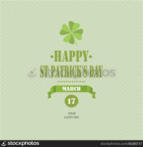 Saint Patrick&rsquo;s Day Background With Clover And Title Inscription