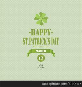 Saint Patrick&rsquo;s Day Background With Clover And Title Inscription