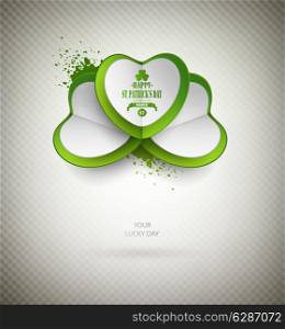 Saint Patrick&rsquo;s Day Background With Grass, Leaf And Title Inscription