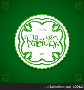 Saint Patrick's Day decorative halftone emblem with celtic ornament. Pop-art style design. Vector illustration. Saint Patrick's Day label