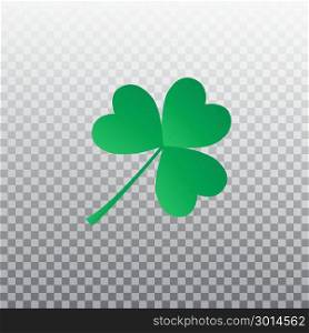 Saint Patrick s Day. Four leaf clover. Saint Patrick&rsquo;s Day. Green three leaf clover. Shamrock symbol isolated on transparent background