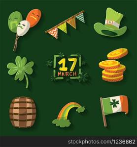 Saint Patrick s Day set. Vector Illustration