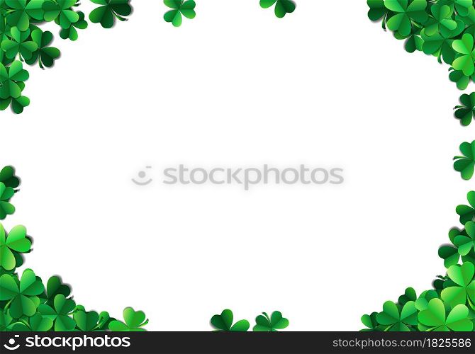 Saint Patricks day background with sprayed clover leaves or shamrocks
