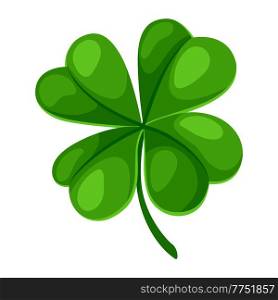 Saint Patricks Day illustration. Irish four leaf clover. Festive national icon.. Saint Patricks Day illustration. Irish four leaf clover.