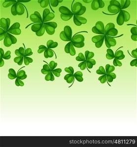 Saint Patricks Day seamless border. Green clover shamrock and the four-leaf. Saint Patricks Day seamless border. Green clover shamrock and the four-leaf.