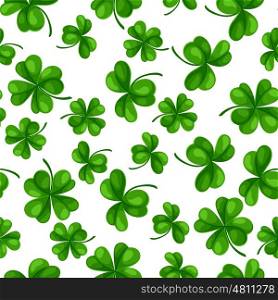 Saint Patricks Day seamless pattern. Green clover shamrock and the four-leaf. Saint Patricks Day seamless pattern. Green clover shamrock and the four-leaf.
