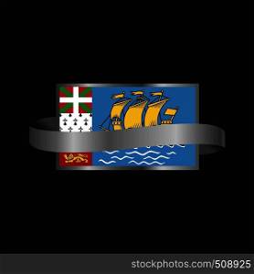Saint Pierre and Miquelon flag Ribbon banner design