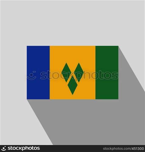 Saint Vincent and Grenadines flag Long Shadow design vector