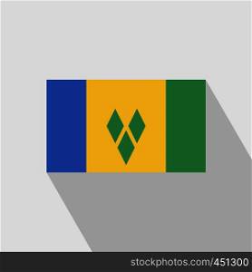 Saint Vincent and Grenadines flag Long Shadow design vector