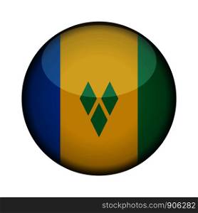 saint vincent and the grenadines Flag in glossy round button of icon. saint vincent and the grenadines emblem isolated on white background. National concept sign. Independence Day. Vector illustration.