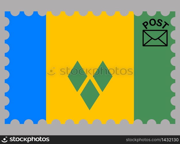 Saint Vincent and the Grenadines national country flag. original colors and proportion. Simply vector illustration background. Isolated symbols and object for design, education, learning, postage stamps and coloring book, marketing. From world set
