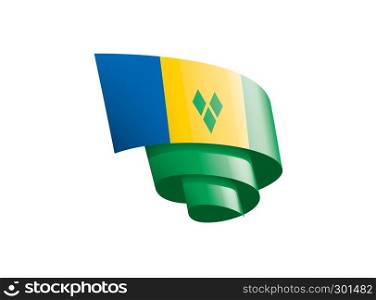 Saint Vincent and the Grenadines national flag, vector illustration on a white background. Saint Vincent and the Grenadines flag, vector illustration on a white background