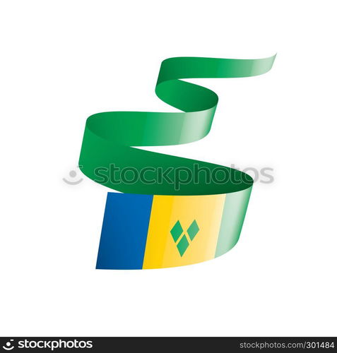 Saint Vincent and the Grenadines national flag, vector illustration on a white background. Saint Vincent and the Grenadines flag, vector illustration on a white background