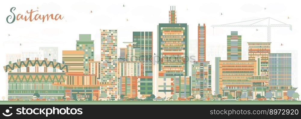 Saitama Japan City Skyline with Color Buildings. Vector Illustration. Business Travel and Tourism Concept with Modern Architecture. Saitama Cityscape with Landmarks.