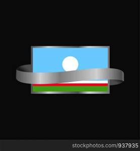 Sakha Republic flag Ribbon banner design