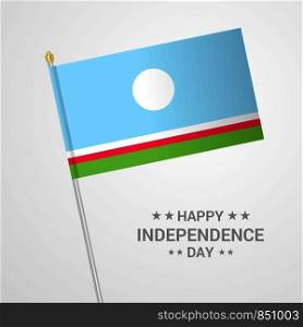 Sakha Republic Independence day typographic design with flag vector