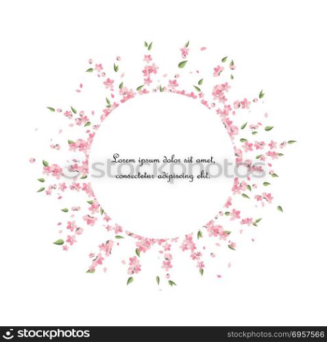 Sakura branch decoration. Vector illustration Sakura branch decoration. Floral background. Pink flowers
