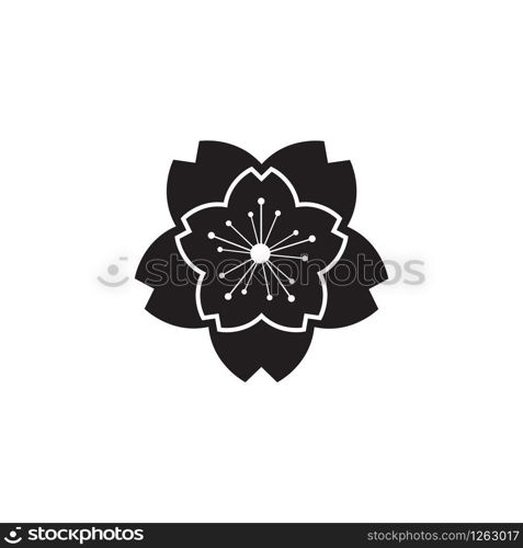 sakura flower icon logo vector template