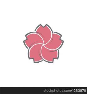 sakura flower icon logo vector template