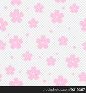 Sakura flower seamless pattern. Cherry blossom. Spring flowers. Floral spring background. Vector illustration