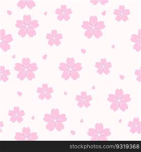 Sakura flower seamless pattern. Cherry blossom. Spring flowers. Floral spring background. Vector illustration