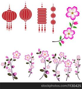Sakura for your design. Set for wedding, flower shop, card, brand, product,package, banner. vector illustration Vector EPS 10