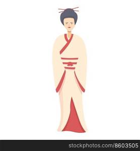 Sakura geisha icon cartoon vector. Japanese female. Girl flower. Sakura geisha icon cartoon vector. Japanese female