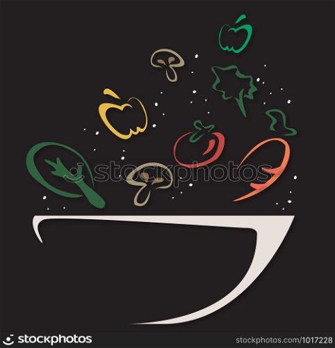 salad bowl design symbol vector EPS10
