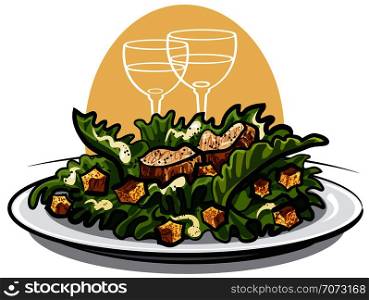 salad caesar with croutons