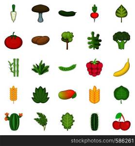 Salad icons set. Cartoon set of 25 salad vector icons for web isolated on white background. Salad icons set, cartoon style