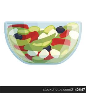 Salad plate icon cartoon vector. Healthy food. Fresh dish. Salad plate icon cartoon vector. Healthy food