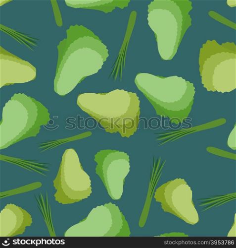 Salad seamless pattern. Background vector vegetable lettuce&#xA;