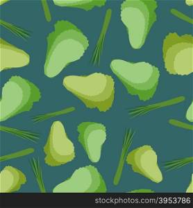 Salad seamless pattern. Background vector vegetable lettuce&#xA;
