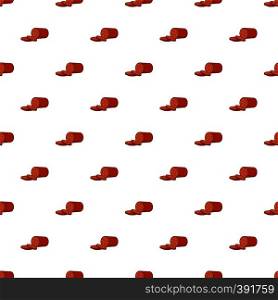 Salami pattern. Cartoon illustration of salami vector pattern for web. Salami pattern, cartoon style