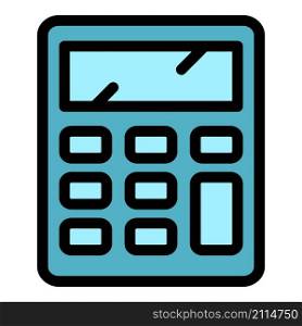 Salary calculator icon. Outline salary calculator vector icon color flat isolated. Salary calculator icon color outline vector