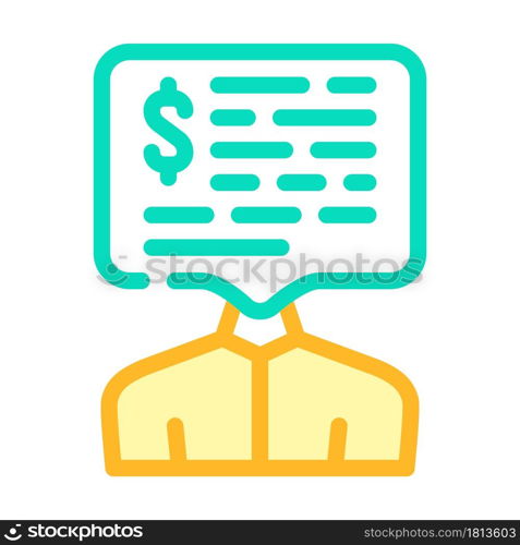 salary money talks color icon vector. salary money talks sign. isolated symbol illustration. salary money talks color icon vector illustration