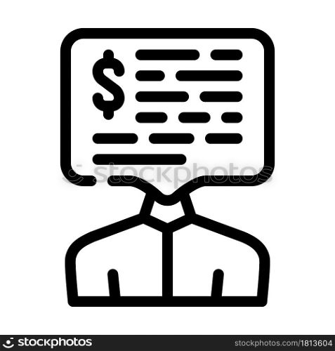 salary money talks line icon vector. salary money talks sign. isolated contour symbol black illustration. salary money talks line icon vector illustration