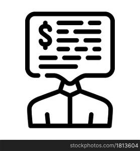 salary money talks line icon vector. salary money talks sign. isolated contour symbol black illustration. salary money talks line icon vector illustration