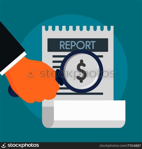 Salary report concept background. Flat illustration of salary report vector concept background for web design. Salary report concept background, flat style