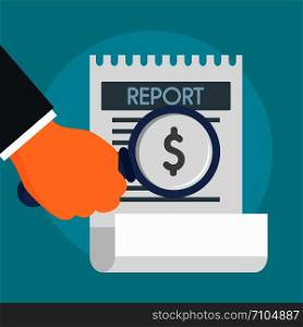Salary report concept background. Flat illustration of salary report vector concept background for web design. Salary report concept background, flat style