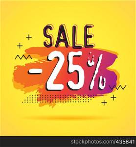 Sale 25% banner modern geometric template for special offer illustration